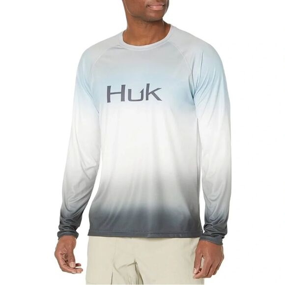 HUK Pursuit Long Sleeve Performance Fishing Shirt XXXL 3X Overcast Grey - Picture 1 of 7